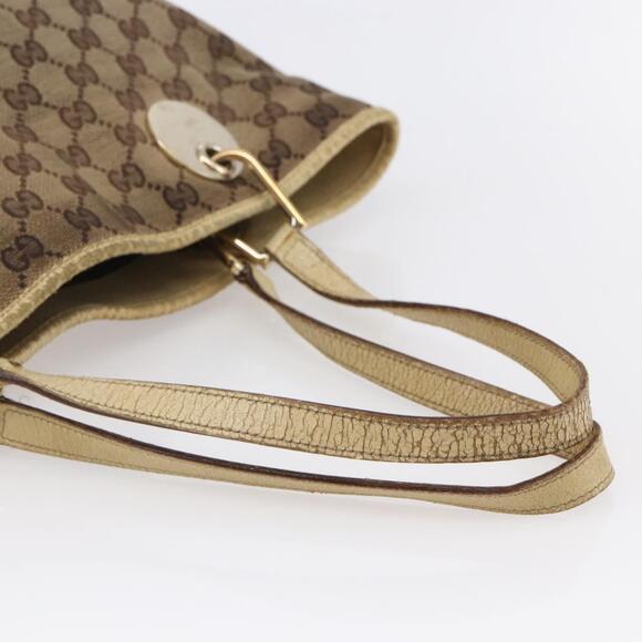 GUCCI GG Canvas Tote Bag Beige Gold - Picture 7 of 12